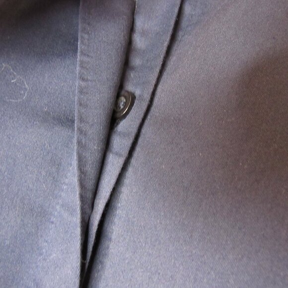 Chico's Blue No Iron Chic Stretch Hidden Button Shirt Dress Women's 2 = 12 L - Picture 5 of 9